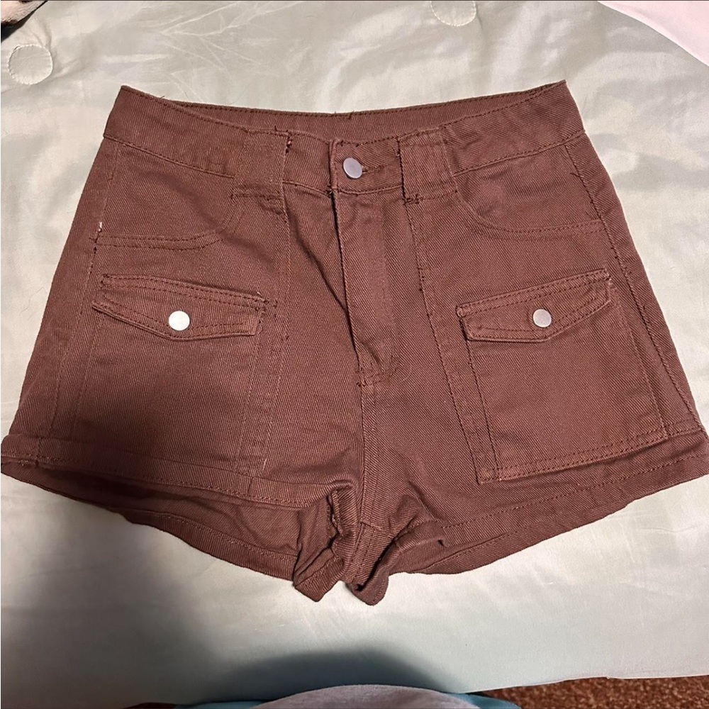 SHEIN High Waist Brown Women's Shorts